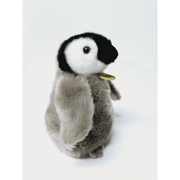 Miyoni by Aurora Baby Emperor Penguin Stuffed Animal 7" Gray and Black Plush - Picture 8 of 10